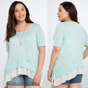 Torrid Sharkbite Layered Sweater Womens 1X